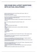 NSS EXAM 2024 LATEST QUESTIONS WITH ACTUAL SOLUTIONS&excl;&excl;