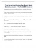 Five Guys Certification Pre-Test &vert; 100&percnt; Correct Answers &vert; Verified 2024 Version
