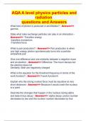 AQA A level physics particles and radiation  questions and Answers