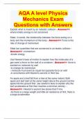 AQA A level Physics Mechanics Exam Questions with Answers