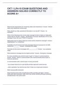 CKT 1 LP4-19 EXAM QUESTIONS AND ANSWERS SOLVED CORRECTLY TO SCORE A&plus;