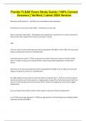 Florida TLSAE Exam Study Guide &vert; 100&percnt; Correct Answers &vert; Verified &vert; Latest 2024 Version