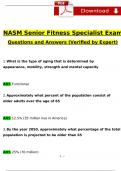 NASM Senior Fitness Specialist Exam Expected Questions and Answers (2024 / 2025) (Verified Answers) 