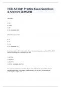 HESI A2 Math Practice Exam Questions & Answers 2024/2025