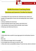 NASM Certified Nutrition Coach Exam 2024 Expected Questions and Answers (Verified Answers)