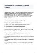 Leadership HESI test questions and answers