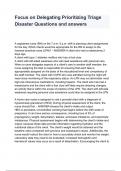 Focus on Delegating Prioritizing Triage Disaster Questions and answers &lpar;1&rpar;