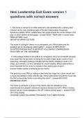 Hesi Leadership Exit Exam version 1 questions with correct answers