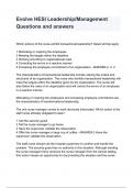 Evolve HESI Leadership&lowbar;Management Questions and answers 