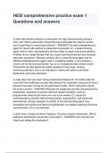 HESI comprehensive practice exam 1 Questions and answers 