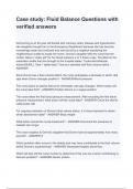 Case study&lowbar; Fluid Balance Questions with verified answers