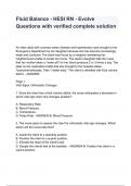 Fluid Balance - HESI RN - Evolve Questions with verified complete solution 