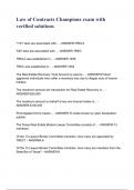 Law of Contracts Champions exam with verified solutions &lpar;1&rpar;