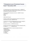 Champions-Law of Contracts Course Exam&lowbar;&lowbar; November 