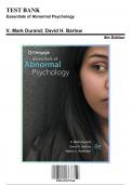 Test Bank for Essentials of Abnormal Psychology, 8th Edition by Barlow, 9781337677318, Covering Chapters 1-14 | Includes Rationales
