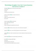 Microbiology Straighter Line Unit 1 Latest Questions And Answers Graded A+