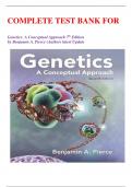 COMPLETE TEST BANK FOR    Genetics&colon; A Conceptual Approach 7th Edition by Benjamin A&period; Pierce &lpar;Author&rpar; latest Update 