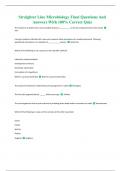 Straighter Line Microbiology Final Questions And Answers With 100&percnt; Correct Quiz