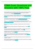 FEMA Exam Questions and Answers with 100% Pass