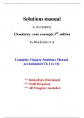 Solutions for Chemistry, Core Concepts, 3rd Edition Blackman (All Chapters included)