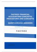 FAC1502: FINANCIAL ACCOUNTING CONCEPTS; PROCEDURES AND CONCEPTS 
