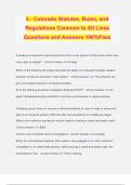 5.- Colorado Statutes, Rules, and Regulations Common to All Lines Questions and Answers 100%Pass