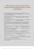 HIT 205 Review Fill in the Blank Exam Questions With Complete Solutions &lpar;Verified And Updated&rpar;