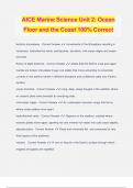 AICE Marine Science Unit 2: Ocean Floor and the Coast 100% Correct