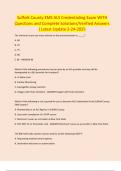 Suffolk County EMS ALS Credentialing Exam WITH Questions and Complete Solutions&sol;Verified Answers &vert;Latest Update 2-24-2025