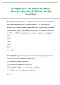 Six Sigma Black Belt Session 8 Correctly  Answered Questions&vert; UpToDate &vert; Already  Graded A&plus;