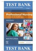 Test Bank for Professional Nursing: Concepts & Challenges, 9th Edition By: Beth Black ISBN: 9780323551137|COMPLETE TEST BANK| Guide A+