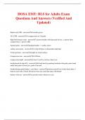 HOSA EMT: BLS for Adults Exam Questions And Answers (Verified And Updated)