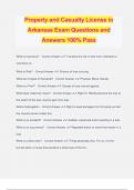 Property and Casualty License in Arkansas Exam Questions and Answers 100% Pass