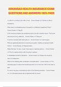 ARKANSAS HEALTH INSURANCE EXAM QUESTIONS AND ANSWERS 100% PASS