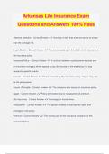 Arkansas Life Insurance Exam Questions and Answers 100% Pass