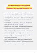 Arkansas Life Insurance Exam Questions and Answers 100% Pass