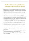 IAEM AEM Exam Study Guide Exam Questions With 100% Correct Answers