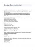 Practice Exam (residential) Exam Questions And Answers 