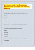 Practice test 1 & 2 for Esthetician  Written Exam Questions and answers&comma;  rated A&plus;&sol;&lbrack;LATEST EXAM UPDATES&rsqb;