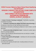 HOSA Forensic Medicine Basic Study Sheet Qualifying Test 2018-2019 questions and answers 2024