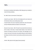 TEFL QUESTIONS & ANSWERS 2024 &lpar;A&plus; GRADED 100&percnt; VERIFIED&rpar;