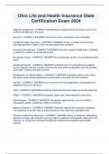 Ohio Life and Health Insurance State  Certification Exam 2024