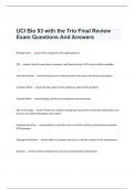 UCI Bio 93 with the Trio Final Review Exam Questions And Answers