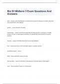 Bio 93 Midterm 3 Exam Questions And Answers