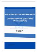 Mechanics Exam Review-NEIEP Comprehensive Questions with Answers 100% Accuracy 