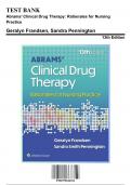 Test Bank for Abrams’ Clinical Drug Therapy: Rationales for Nursing Practice, 13th Edition (Frandsen, 2025), Chapter 1-61 | 9781975222321| Complete Guide A+