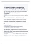 Illinois Real Estate Leasing Agent License Exam (Chapter 1-Chapter3) 2024 Questions and Answers