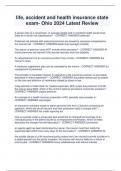 life&comma; accident and health insurance state  exam- Ohio 2024 Latest Review