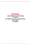 Lewis's Medical-Surgical Nursing 11th Edition Test Bank by Mariann Harding - All Chapters and More Q & A, Test bank.