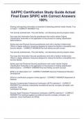 SAPPC Certification Study Guide Actual  Final Exam SPIPC with Correct Answers  100&percnt;